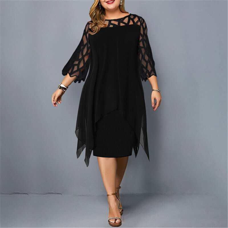 Kirsty | Chic Plus Size Midi Klänning För Moderna Kvinna