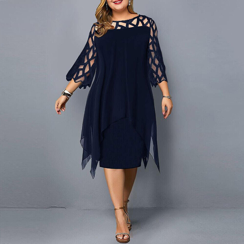 Kirsty | Chic Plus Size Midi Klänning För Moderna Kvinna