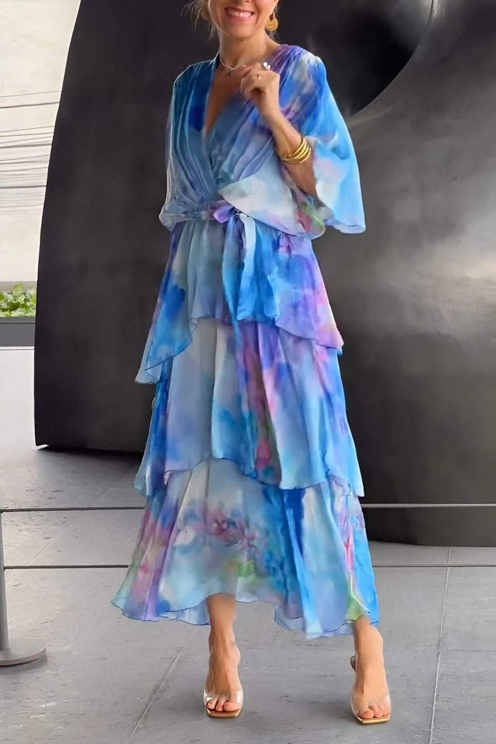 Sarina | Chic Elegant Multi-Colour Maxi Klänning