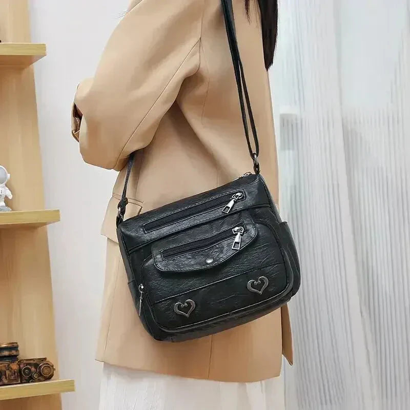 Lux - Trendy Hjärtaccent Crossbody-väska