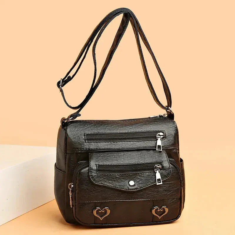 Lux - Trendy Hjärtaccent Crossbody-väska